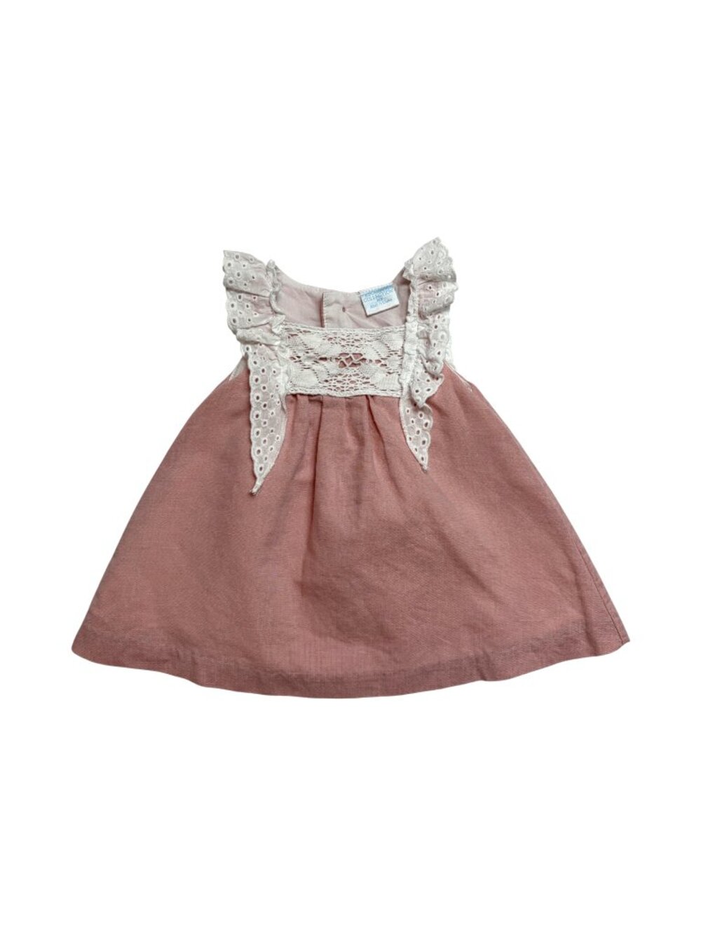 Edgehill Collection size newborn Pink Baby Top with Lace Trim